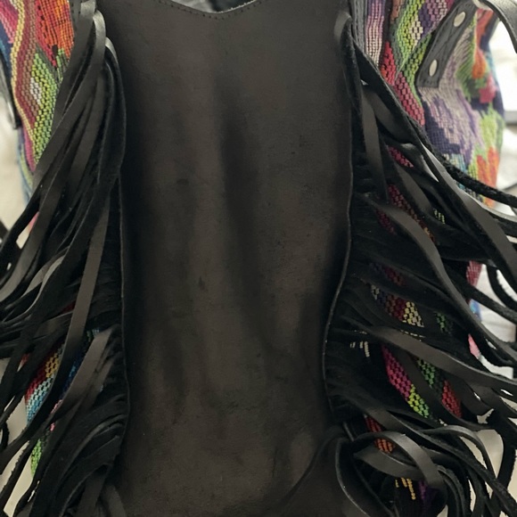 Gorgeous Mae Day HQ Black Leather with Fringe Handbag - Picture 3 of 7